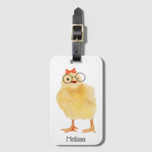 Cute Baby Chick med glas Bagagebricka