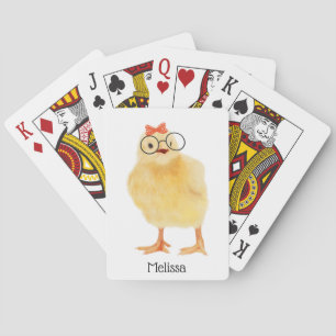 Cute Baby Chick med glas Casinokort