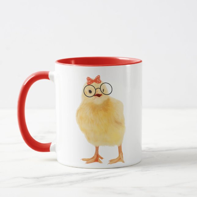 Cute Baby Chick med glas Mugg (Vänster)