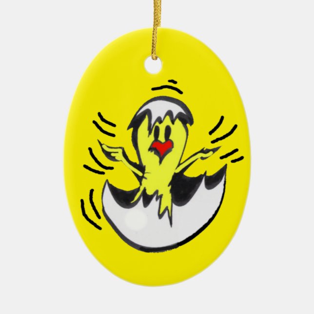 Cute Baby Chick Påsk Ornament (Framsidan)