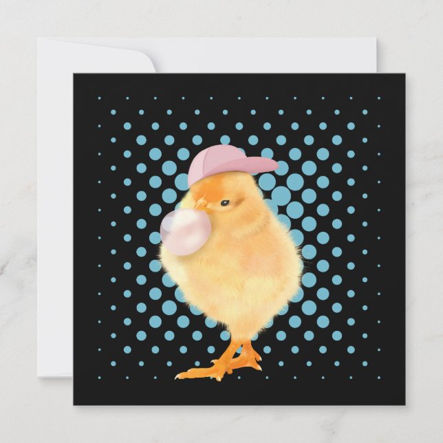 Cute Baby Chick Rosa Bubblegum Black (Framsida)