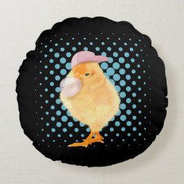 Cute Baby Chick Rosa Bubblegum Rund Kudde