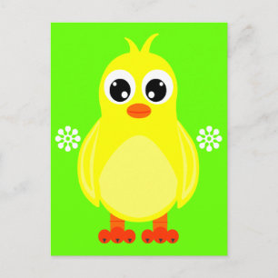 Cute Baby Chick Tecknad Vykort