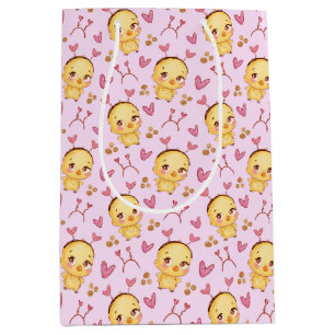 Cute Baby Chicks and Hearts Gift Bag