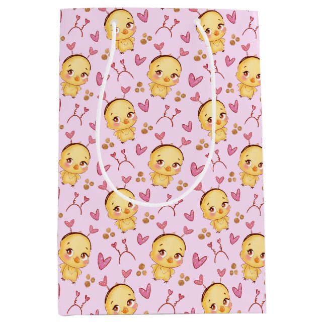 Cute Baby Chicks and Hearts Gift Bag (Framsidan)