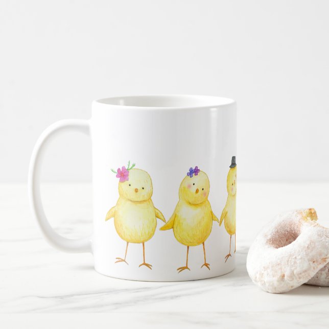 Cute Baby Chicks Chicken Älskare Gift-Roligt Kaffemugg (Med munk)
