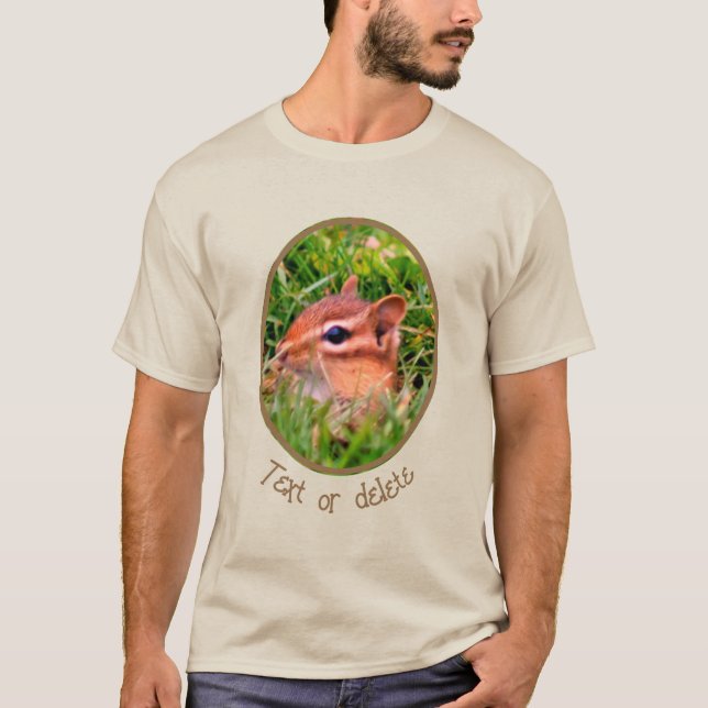 Cute Baby Chipmunk Peeking Wildlife T Shirt (Framsida)