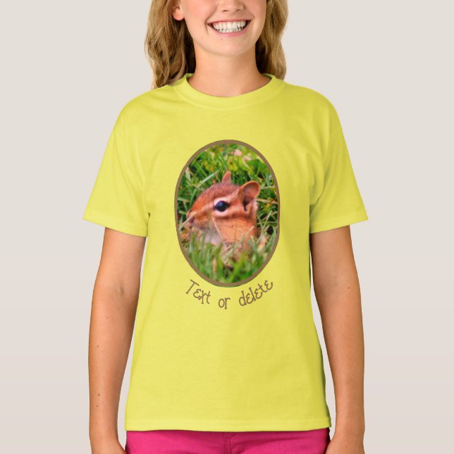 Cute Baby Chipmunk Peeking Wildlife T Shirt (Framsida)