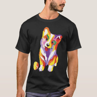 Cute Baby Corgi Dog Puppy Corgi   Colorful T Shirt