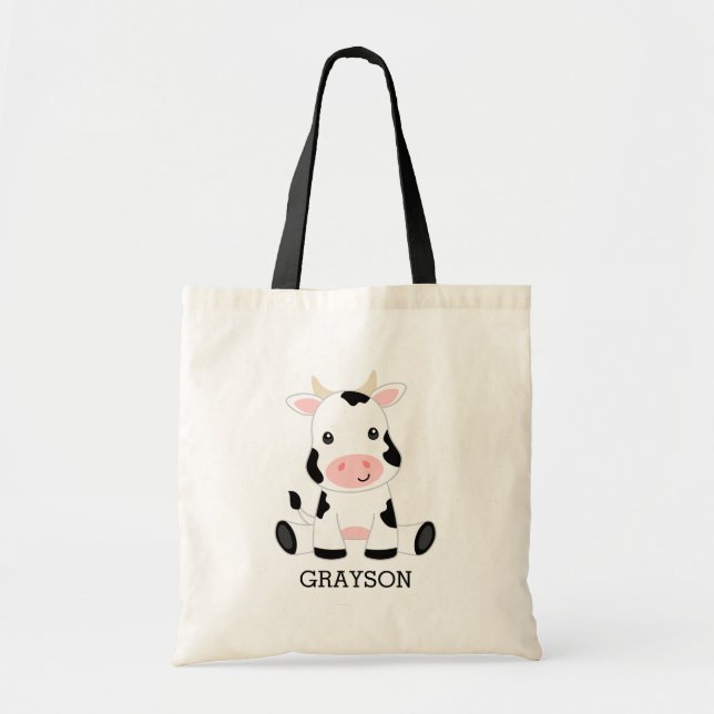 Cute Baby Cow Personlig Kids Tygkasse (Framsidan)