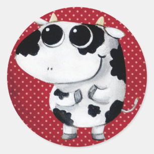 Cute Baby Cow Runt Klistermärke