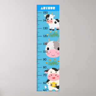 Cute Baby Cow-tillväxtdiagram Poster