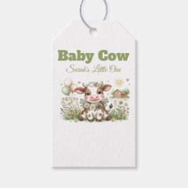 Cute Baby Cow Watercolor Farmhouse Baby Shower  Presentetikett
