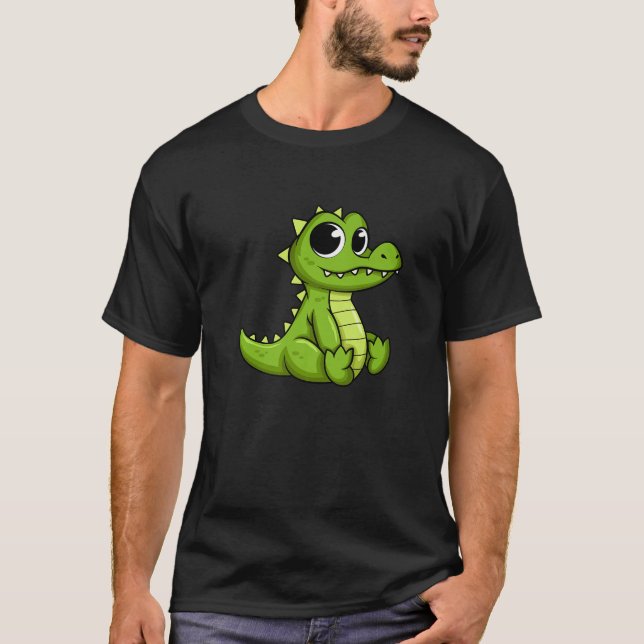 Cute Baby Crokodile Croc Gator Animal Lover Gift T Shirt (Framsida)