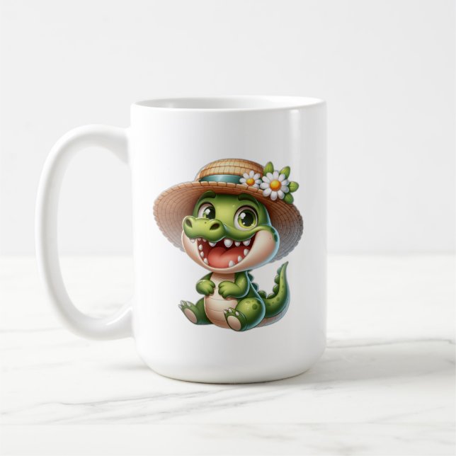 Cute Baby Crokodile Kaffemugg (Vänster)
