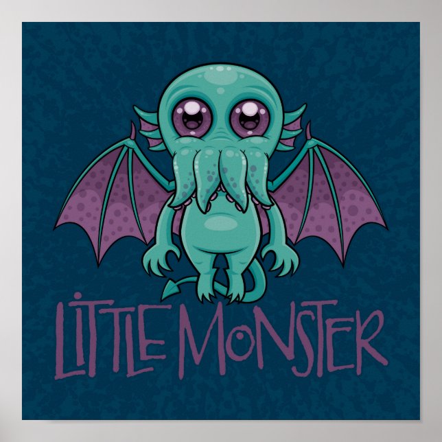 Cute Baby Cthulhu Little Monster Poster (Framsidan)