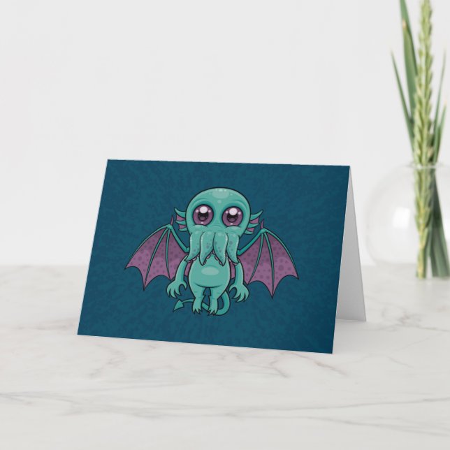 Cute Baby Cthulhu Monster Kort (Framsida)