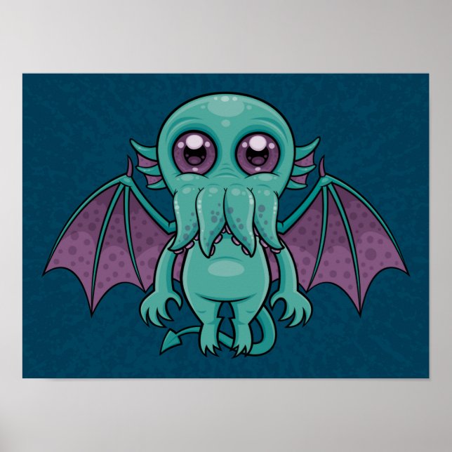 Cute Baby Cthulhu Monster Poster (Framsidan)