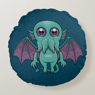 Cute Baby Cthulhu Monster Rund Kudde