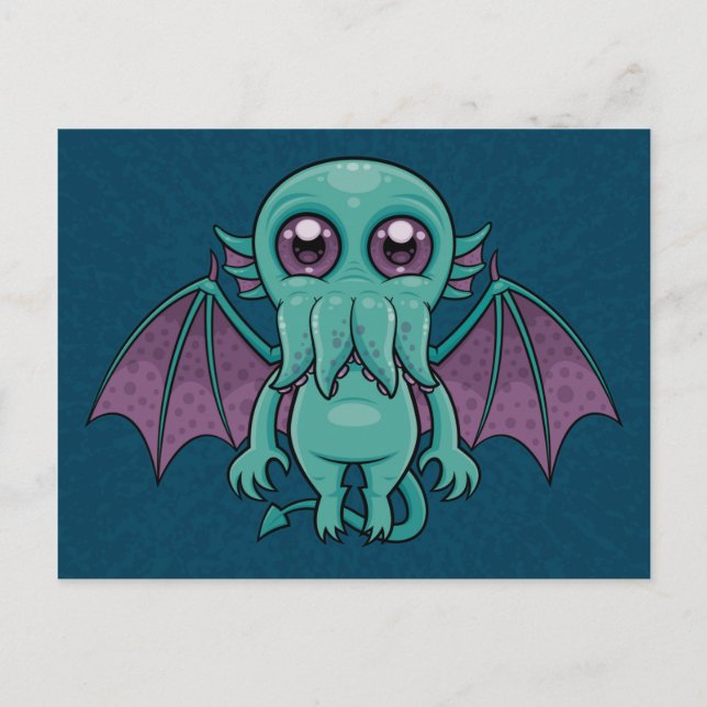 Cute Baby Cthulhu Monster Vykort (Framsida)