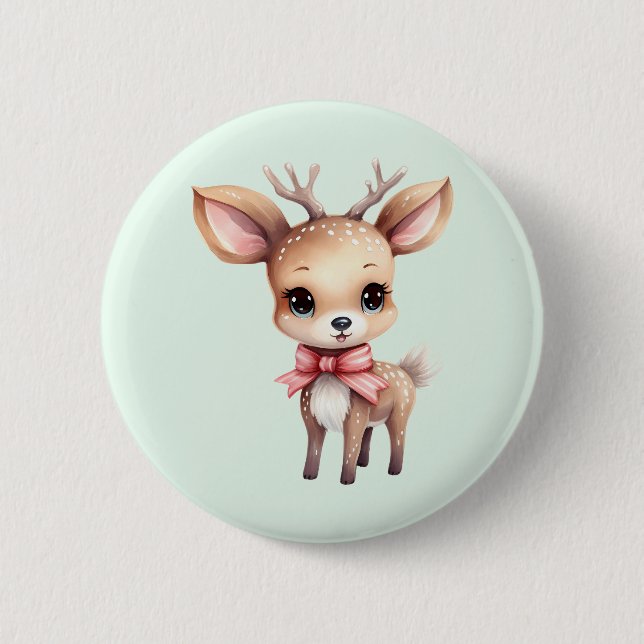 Cute Baby Deer Cartoon Illustration Knapp (Framsida)