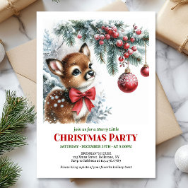 Cute baby deer Christmas kids invitation printable Inbjudningar