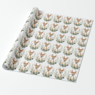 Cute Baby Deer Woodland Wrapping Paper Presentpapper
