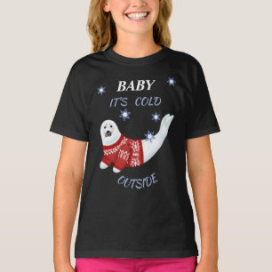 Cute Baby Det är Kall utanför vinterförseglinge T Shirt