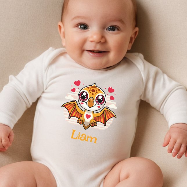 Cute Baby Dino Bodysuit – Personalized Name Gift T Shirt (Skapare uppladdad)