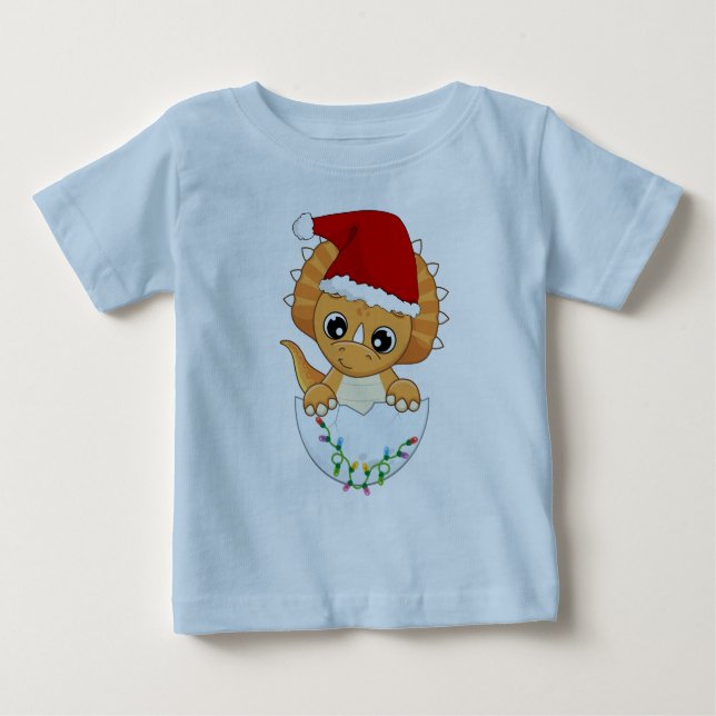 Cute Baby Dino jul T Shirt (Framsida)