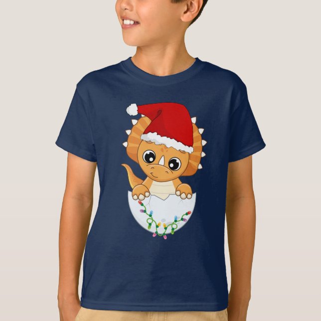 Cute Baby Dino jul T Shirt (Framsida)