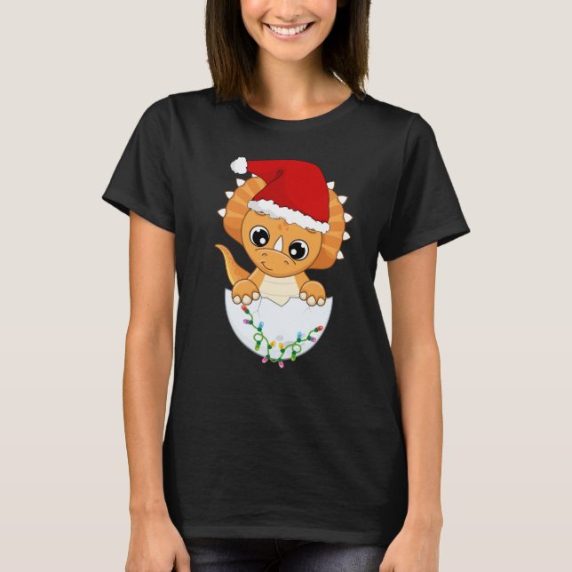 Cute Baby Dino jul T Shirt (Framsida)