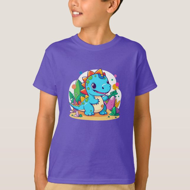 Cute Baby Dinosauaur-design T Shirt (Framsida)