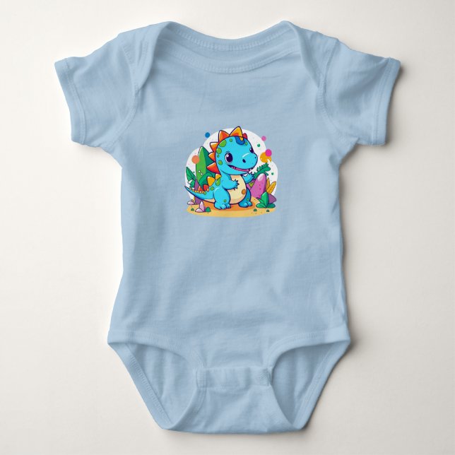 Cute Baby Dinosauaur-design T Shirt (Framsida)