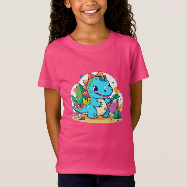 Cute Baby Dinosauaur-design T Shirt (Framsida)