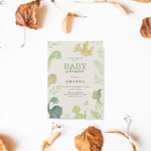Cute Baby Dinosaur Birthday-inbjudan Inbjudningar