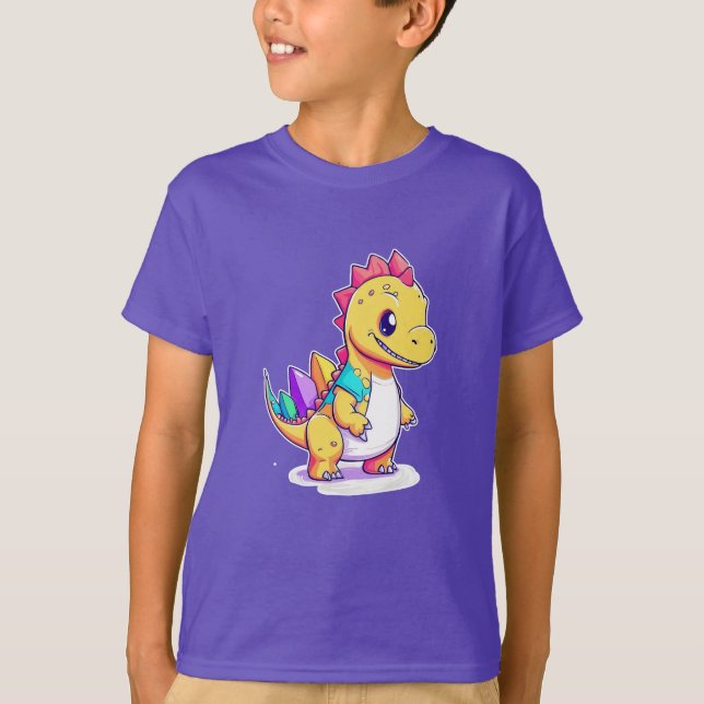Cute Baby Dinosaur Design för barn T-Shirt (Framsida)