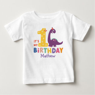 Cute Baby Dinosaur Det är min första födelsedag T Shirt