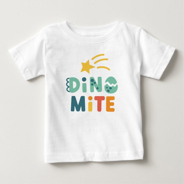 Cute Baby Dinosaur, Dino Mite Party T Shirt (Framsida)