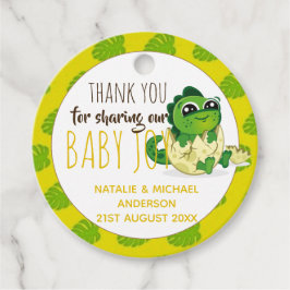 Cute Baby Dinosaur Hatching Shower Party Jurassic Gåvor Etiketter