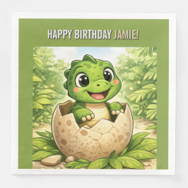 Cute Baby Dinosaur Kids Birthday Party Pappersservett