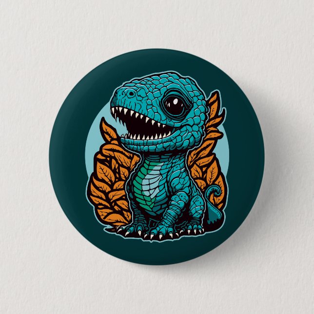 Cute Baby Dinosaur Knapp (Framsida)