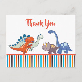 Cute Baby Dinosaur Mönster Personlig Tack Vykort