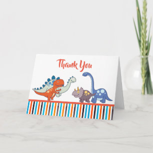 Cute Baby Dinosaur Mönster Print Personlig Tack Kort