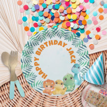 Cute Baby Dinosaur Party Tallrikar