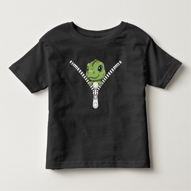 Cute baby dinosaur Peek  T Shirt (Framsida)