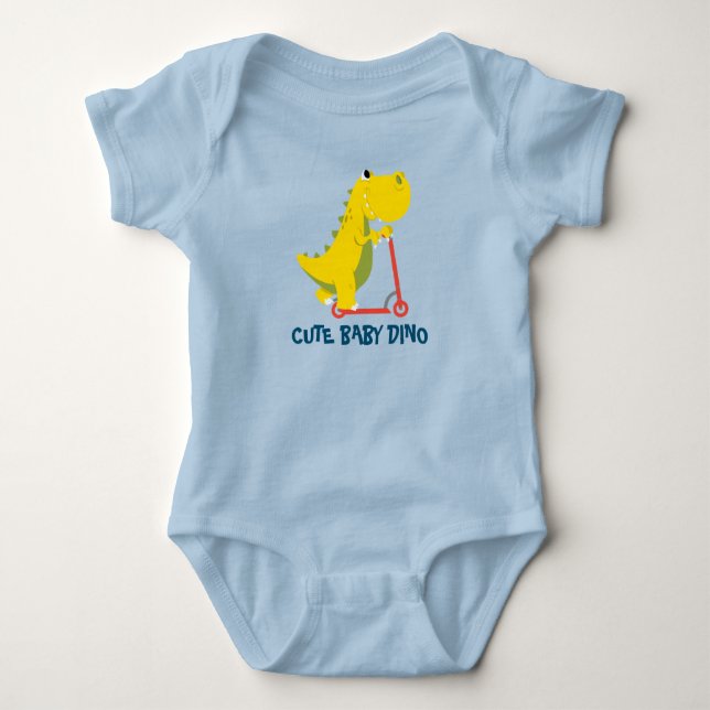 Cute BABY dinosaur Scooter Leksak T Shirt (Framsida)