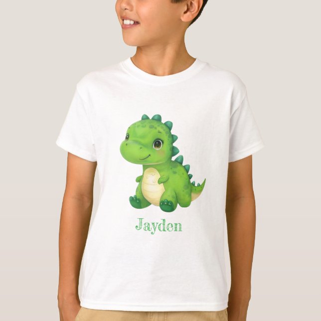 Cute Baby Dinosaur T-Shirt för Småbarn (Framsida)
