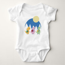 Cute Baby-dinosaurier med ryggsäckar T-Shirt-desig