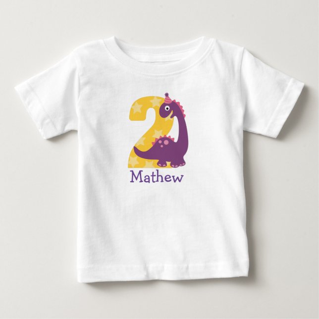 Cute Baby Dinosaurs 2:a födelsedagen eller 2 månad T Shirt (Framsida)